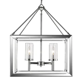 SMYTH 4 LIGHT CHANDELIER, CHROME