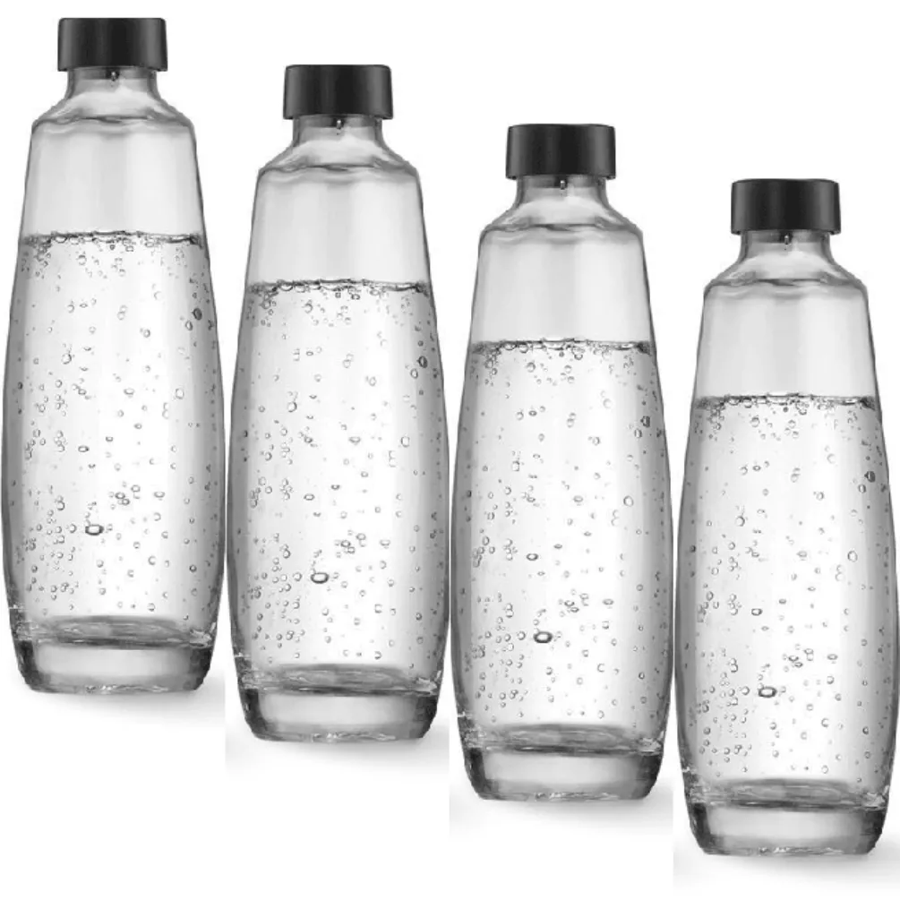 SodaStream Glass Carafe Bottles Carbonating Sparkling 1L 4 Pack Duo