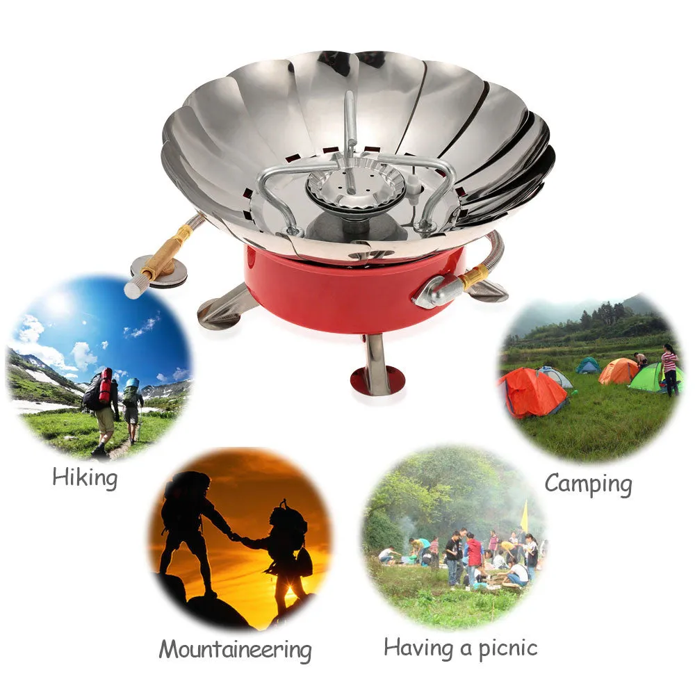 Stainless Steel Portable Gas Stove Retracted Windproof