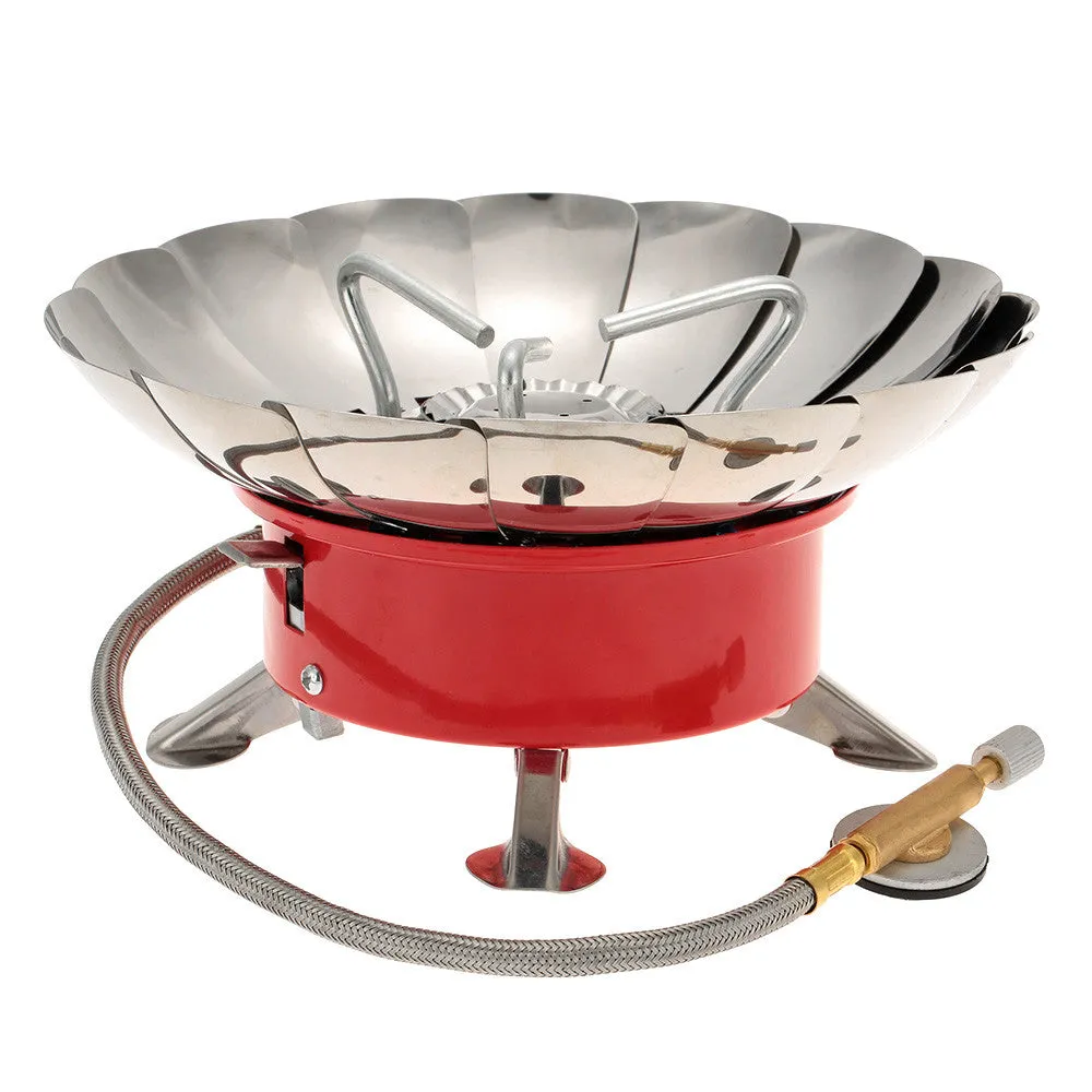 Stainless Steel Portable Gas Stove Retracted Windproof