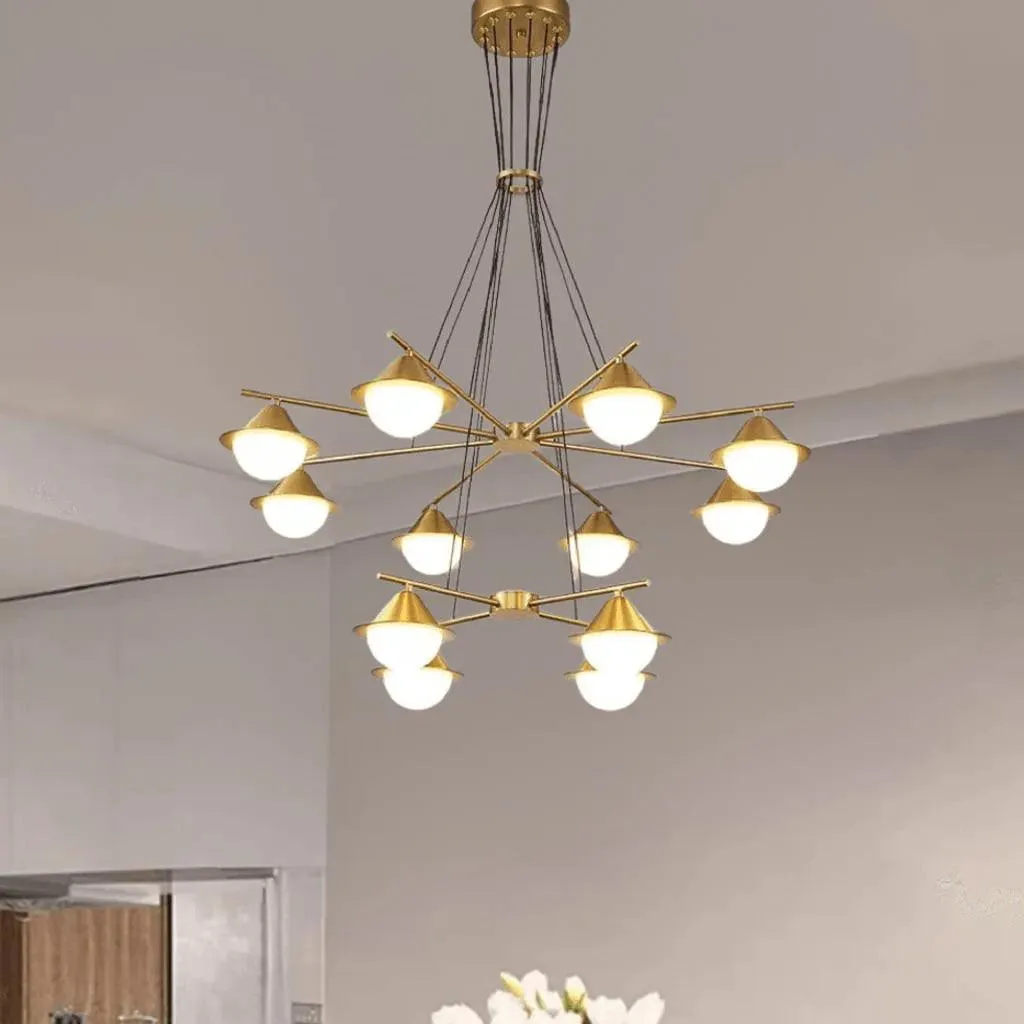 Stellar LED Light Double Height Chandelier (P0716-12A)