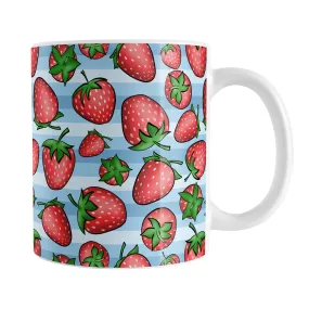 Strawberries on Blue Stripes Mug