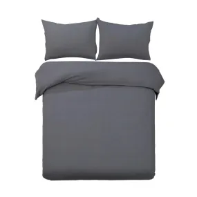 Super King Size Classic Quilt Cover Set - Charcoal