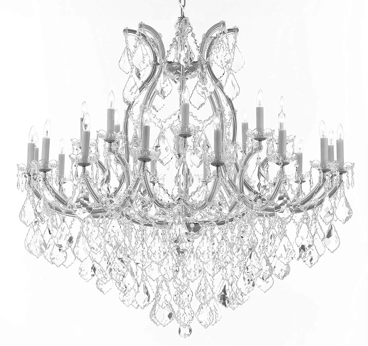 Swarovski Crystal Trimmed Chandelier Lighting Chandeliers H46" X W46" Dressed with Large, Luxe Crystals! - Great for The Foyer, Entry Way,Living Room, Family Room and More! - A83-B90/CS/2MT/24 1SW