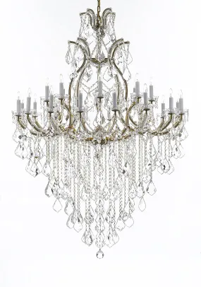 Swarovski Crystal Trimmed Chandelier Lighting Chandeliers H65" X W46" Great for the Foyer, Entry Way, Living Room, Family Room and More - A83-B12/52/2MT/24 1SW