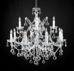 Swarovski Crystal Trimmed Chandelier New Lighting Chandelier W/ Crystal Balls 28 X 30 - A83-Silver/Balls/21532/12 1 Sw