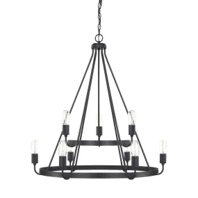 Tanner 9 Light Chandelier- Matte Black