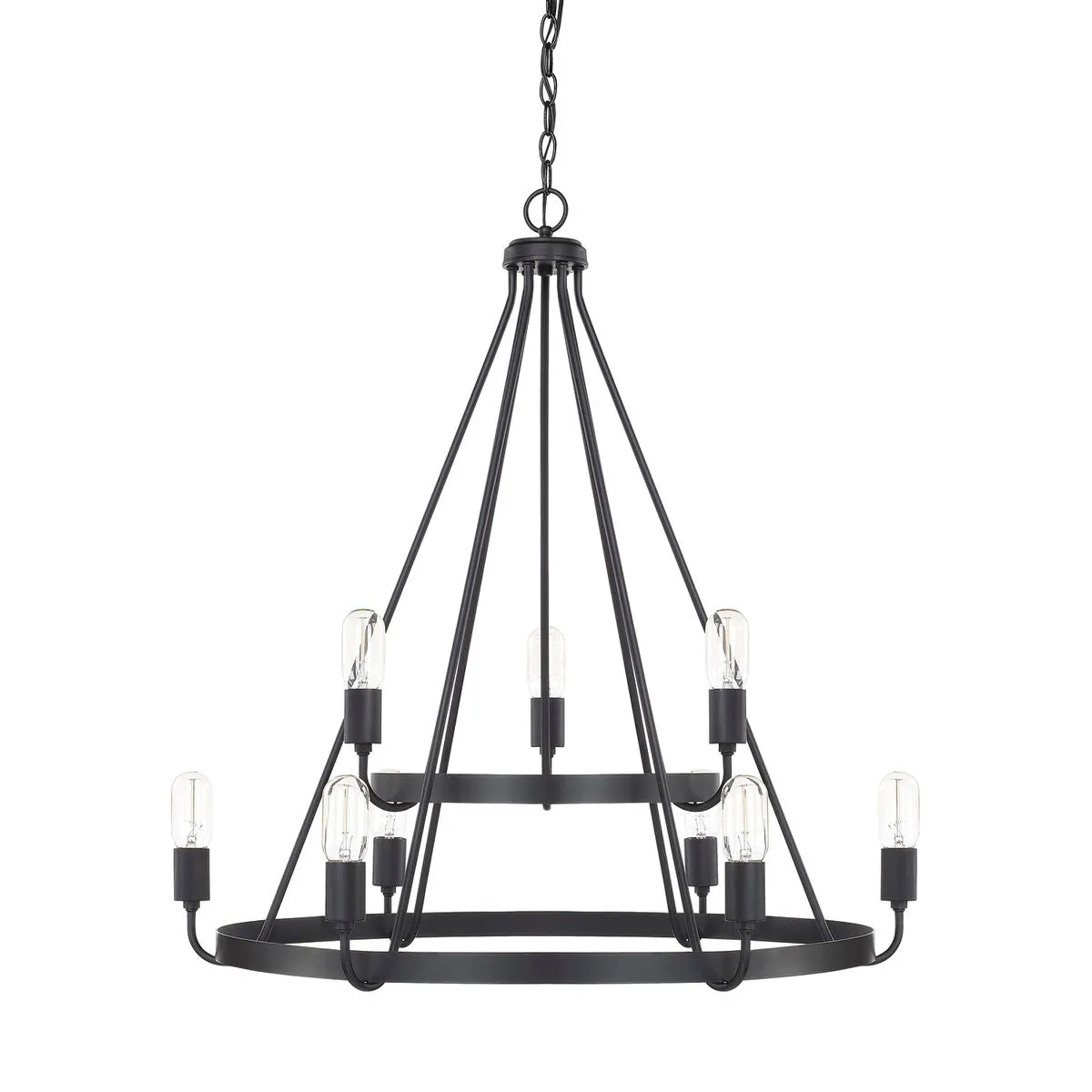 Tanner 9 Light Chandelier- Matte Black