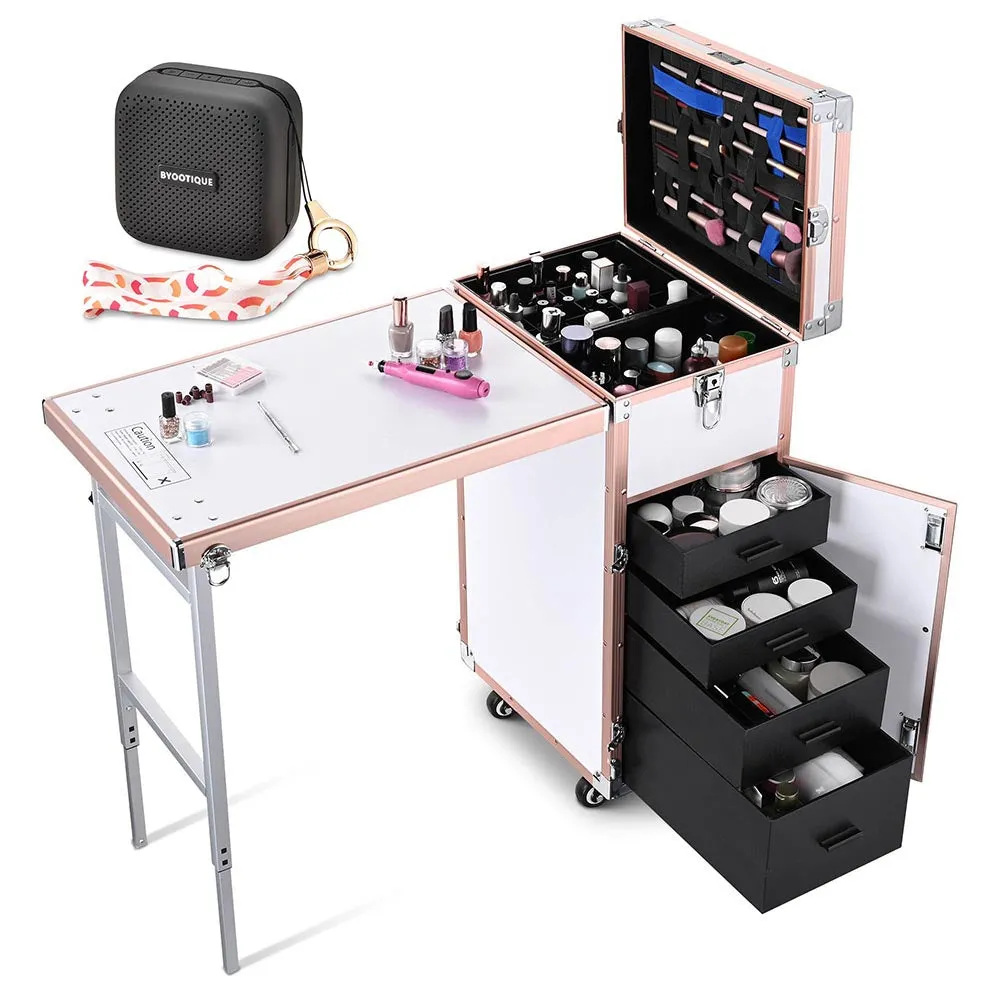 TheLAShop Rolling Makeup Station Hair Nail Workstation Drawers