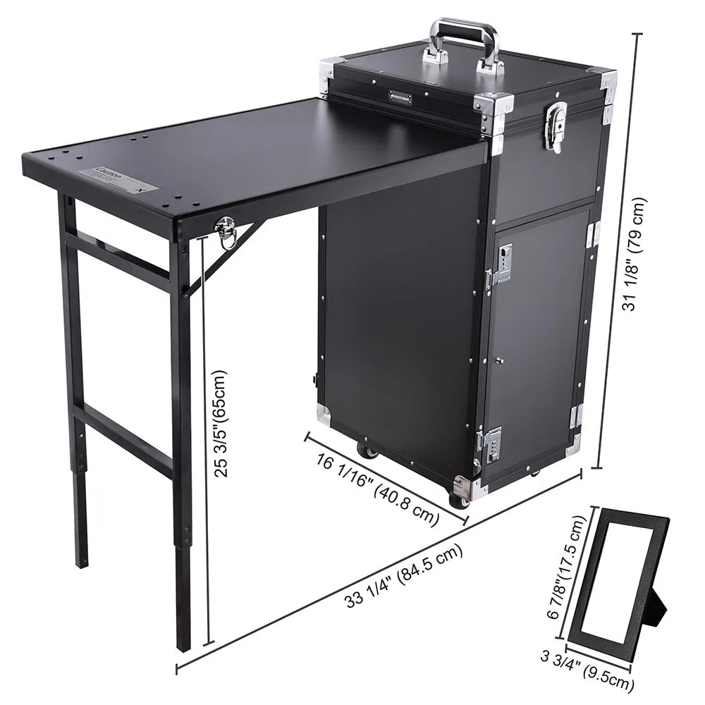 TheLAShop Rolling Makeup Station Hair Nail Workstation Drawers