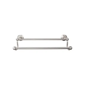 Top Knobs ED9BSNB Edwardian Bath Towel Bar 24 Inch Double - Hex Backplate Brushed Satin Nickel