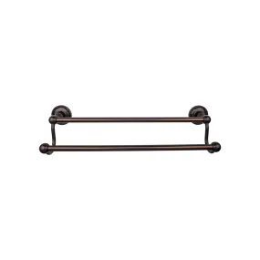 Top Knobs ED9ORBE Edwardian Bath Towel Bar 24 Inch Double - Ribbon Bplate Oil Rubbed Bronze