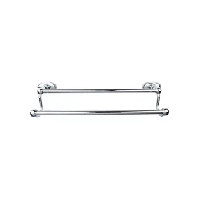 Top Knobs ED9PCC Edwardian Bath Towel Bar 24 In. Double - Oval Backplate Polished Chrome