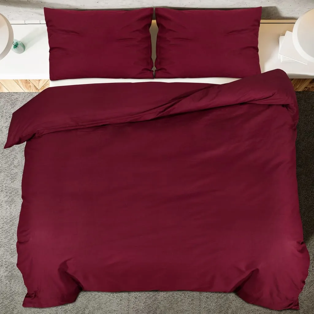 vidaXL Duvet Cover Set Bordeaux 200x220 cm Light-weight Microfiber