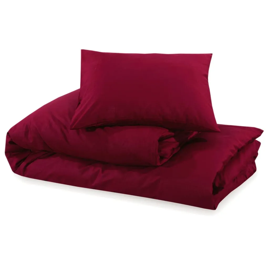 vidaXL Duvet Cover Set Bordeaux 200x220 cm Light-weight Microfiber