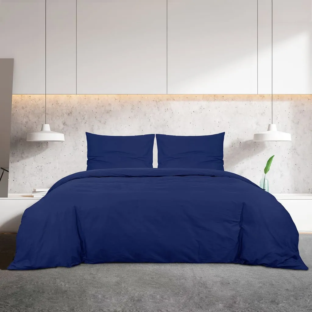 vidaXL Duvet Cover Set Navy Blue 135x200 cm Light-weight Microfiber