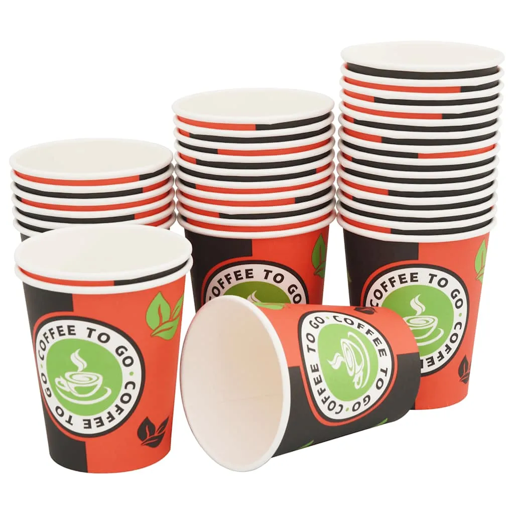 vidaXL Paper Coffee Cups with Lids 1000 pcs 8oz 240ml