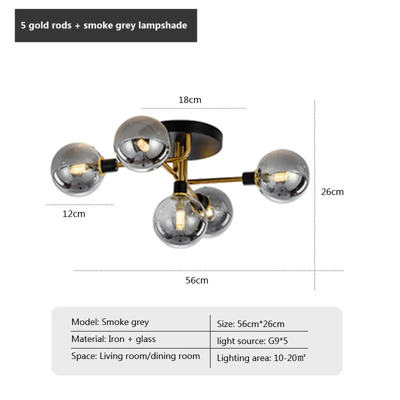 WAD Nordic round glass G9 LED Chandelier Lighting