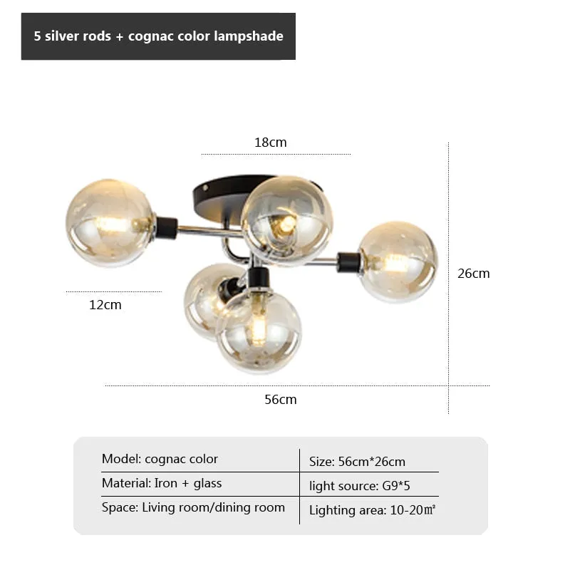 WAD Nordic round glass G9 LED Chandelier Lighting