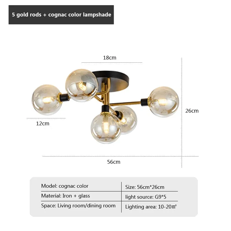 WAD Nordic round glass G9 LED Chandelier Lighting