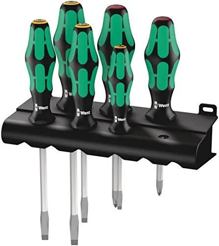 Wera Tools Plus 6-Piece Lasertip Screwdriver Set and Rack