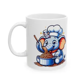 Whimsical Mug - Elephant and Mouse Cooking