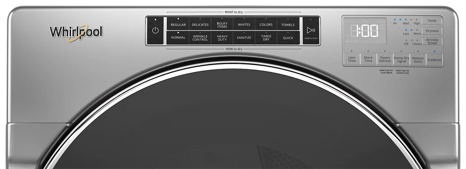 Whirlpool Chrome Shadow Front-Load Washer (5.8 cu. ft.) & Electric Dryer (7.4 cu. ft.) - WFW8620HC/YWED8620HC