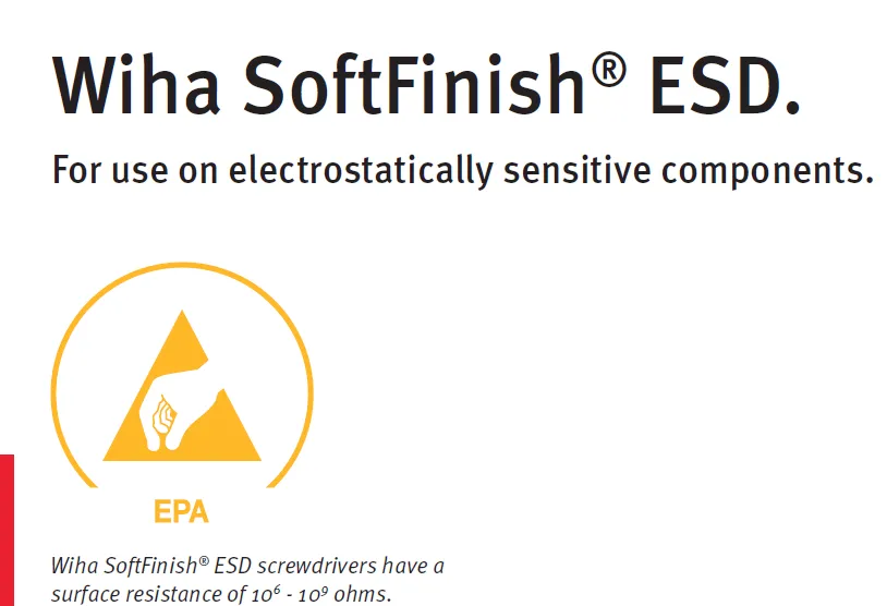 Wiha SoftFinish® ESD Phillips Screwdriver   PH0 x 60mm