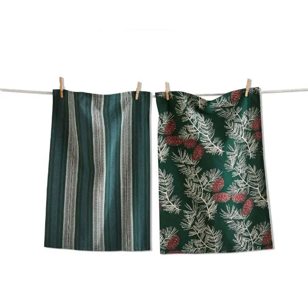 Wilde Pinecone Dishtowel Set-2