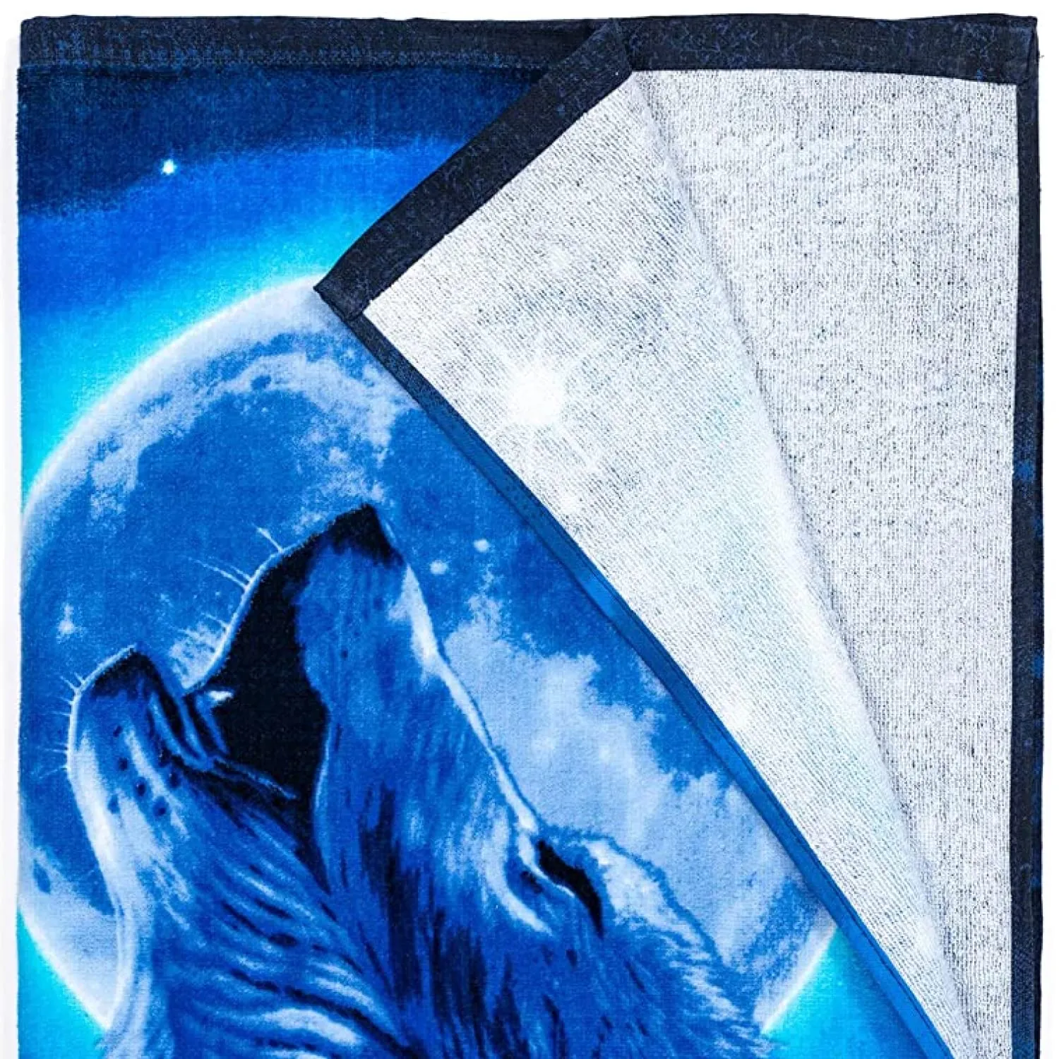 Wolves Howling Moon Cotton Beach Towel