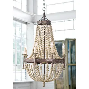 WOOD BEADED CHANDELIER