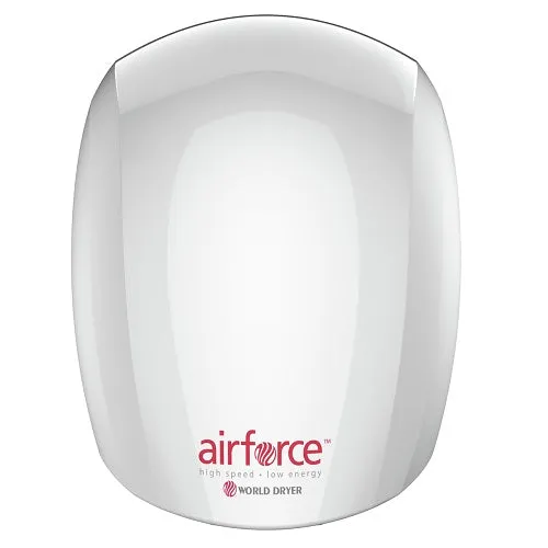 WORLD DRYER® J48-974 Airforce™ Hand Dryer - White Epoxy on Aluminum (50 Hz ONLY - NOT for use in North America)