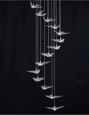 YLK Bird design led chandelier for staircase luxury hanging light