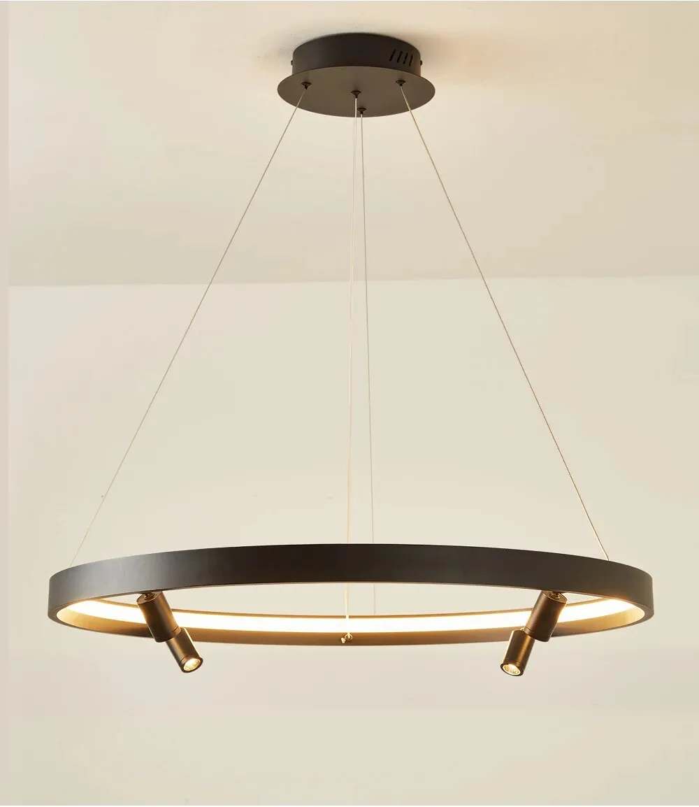 YLK Black/Gold Ring Design with spotlight hanging chandelier