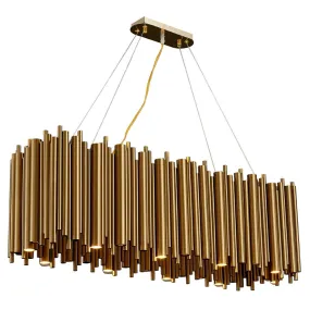 YLK Chabe Small Tube rectangle LED chandelier gold stainless steel light fixture