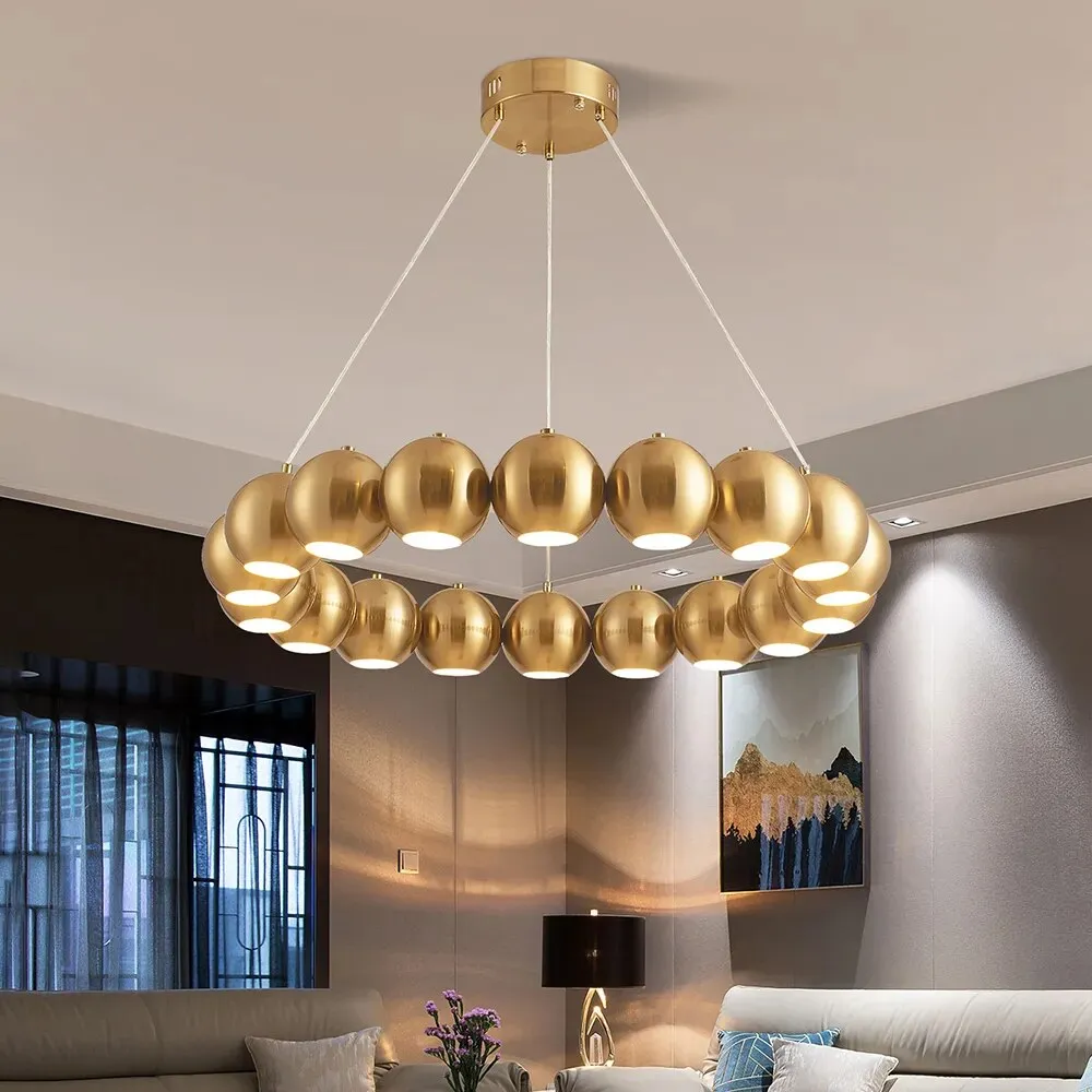 YLK Joint-Balls Rounded Ring Design Modern LED Hanging Chandelier