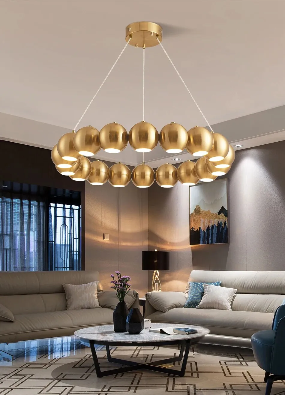 YLK Joint-Balls Rounded Ring Design Modern LED Hanging Chandelier