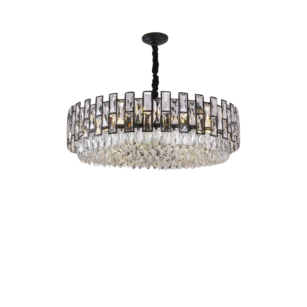 YLK Luxee Crystal Chandelier Black Large Round Design Hang Led Lighting Fixture