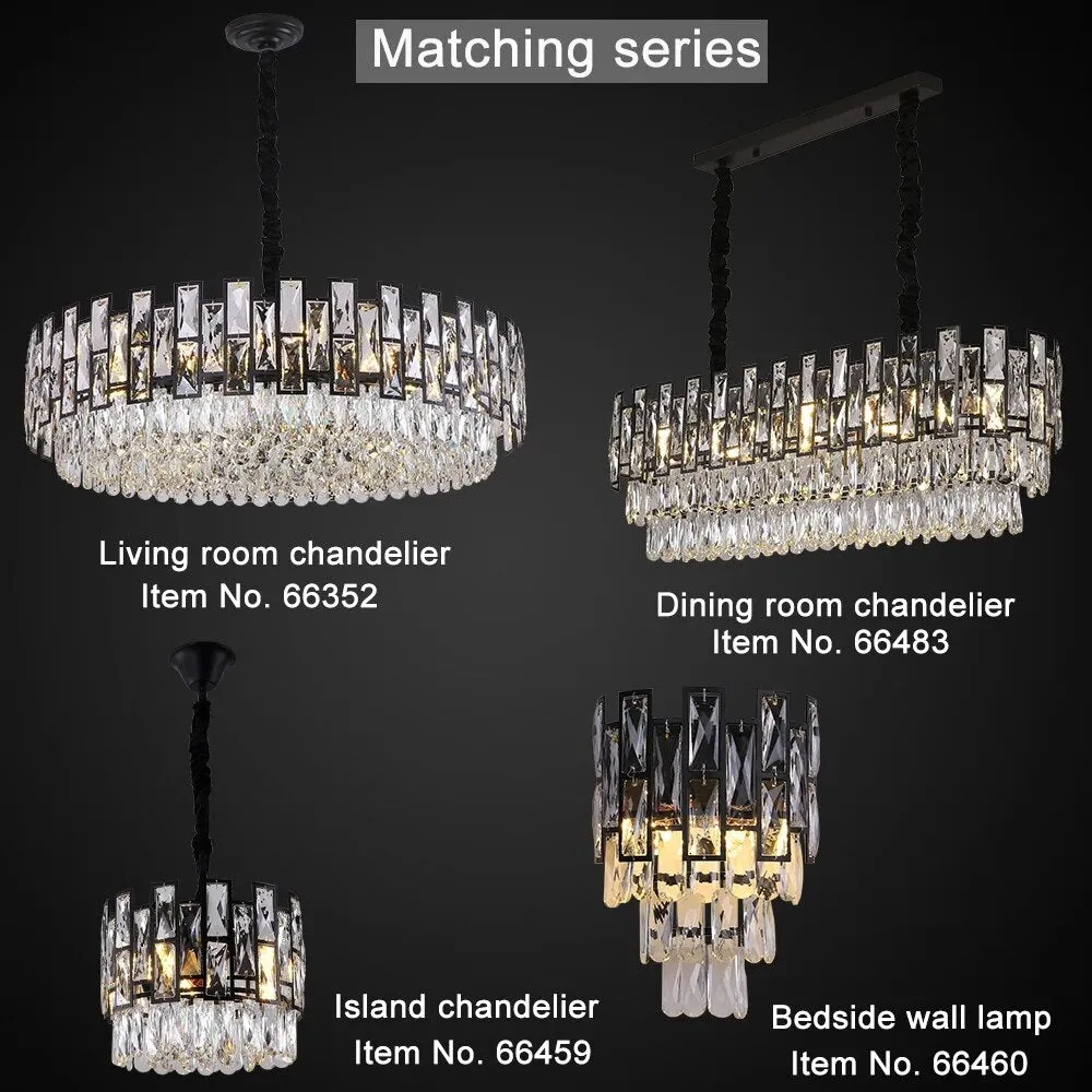 YLK Luxee Crystal Chandelier Black Large Round Design Hang Led Lighting Fixture