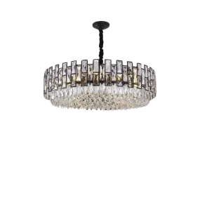 YLK Luxee Crystal Chandelier Black Large Round Design Hang Led Lighting Fixture