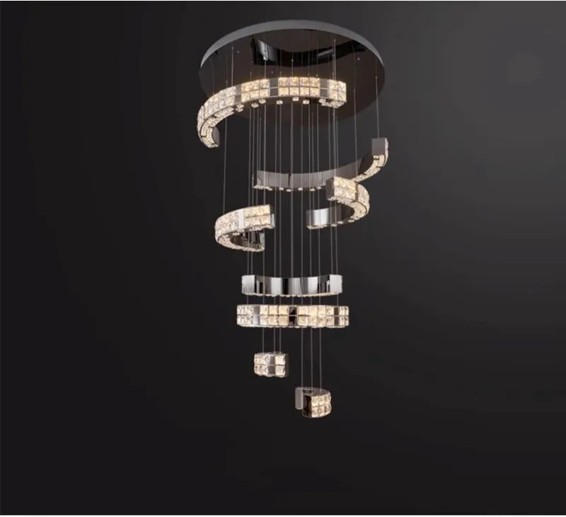 YLK Memen New modern led chandelier for staircase luxury home decor