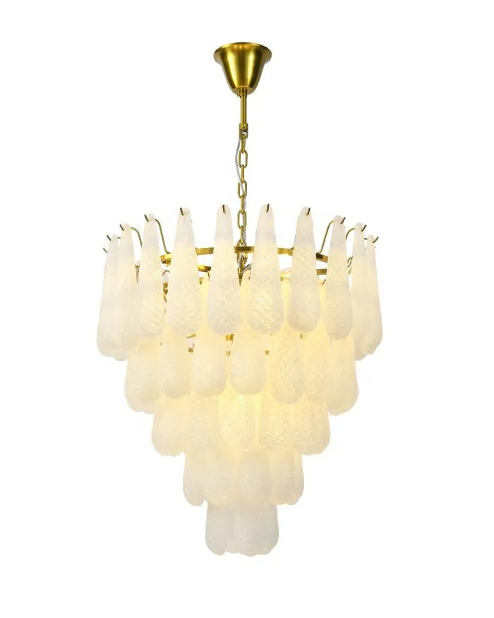 YLK Murano White Glass Chandelier Italian Design